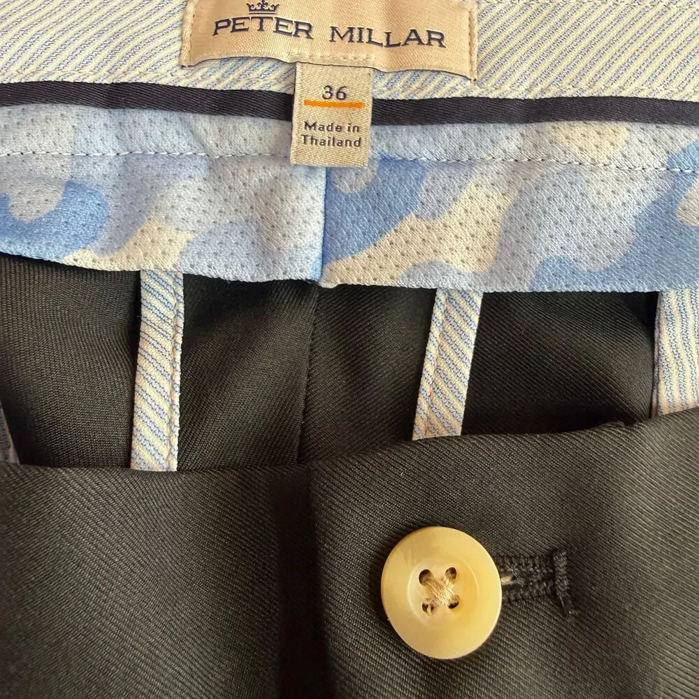 Peter Millar Black Front Flat Golf Men's Shorts Size 36